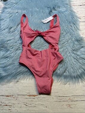 NWT Bananamoon Pink Gingham JUNIORS One-Piece Swimsuit Sz XS